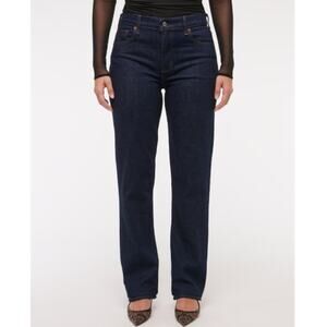 Abercrombie & Fitch Dark Blue Curve Love Mid Rise 90s Straight Jean Size 27